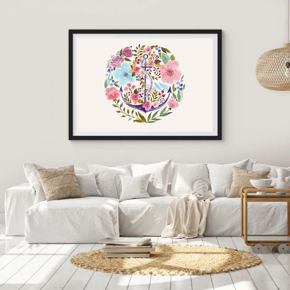 Poster in een zwarte lijst - Goede droom van zeeman - 70x50 cm