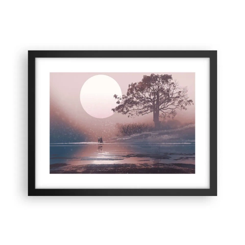 Poster in een zwarte lijst - nacht wonderen - 40x30 cm