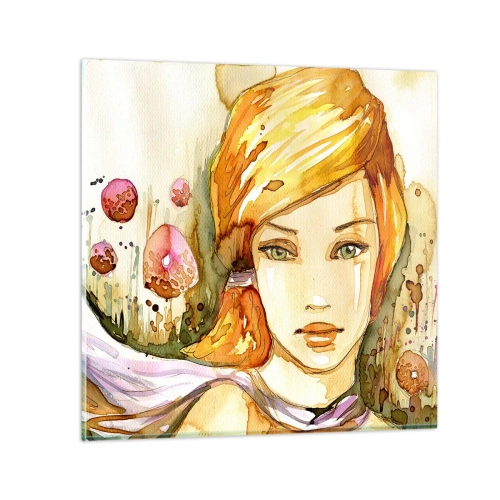 Schilderen op glas - Een smaragdgroene look die woede kalmeert - 70x70 cm