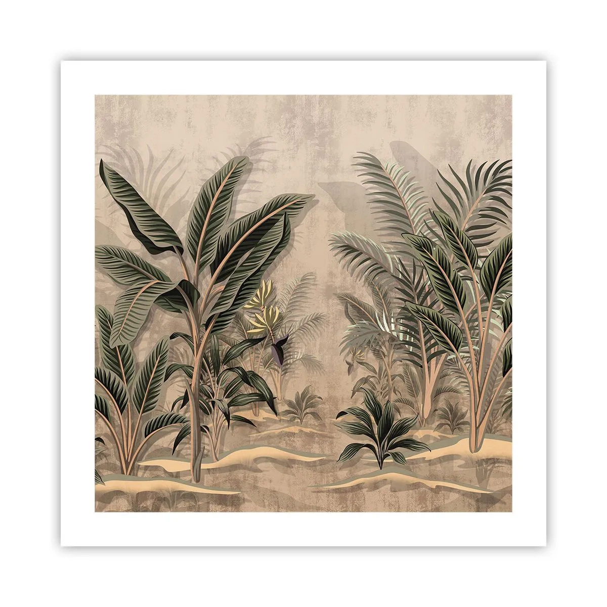 Poster - Een gravure in koloniale stijl - 50x50 cm