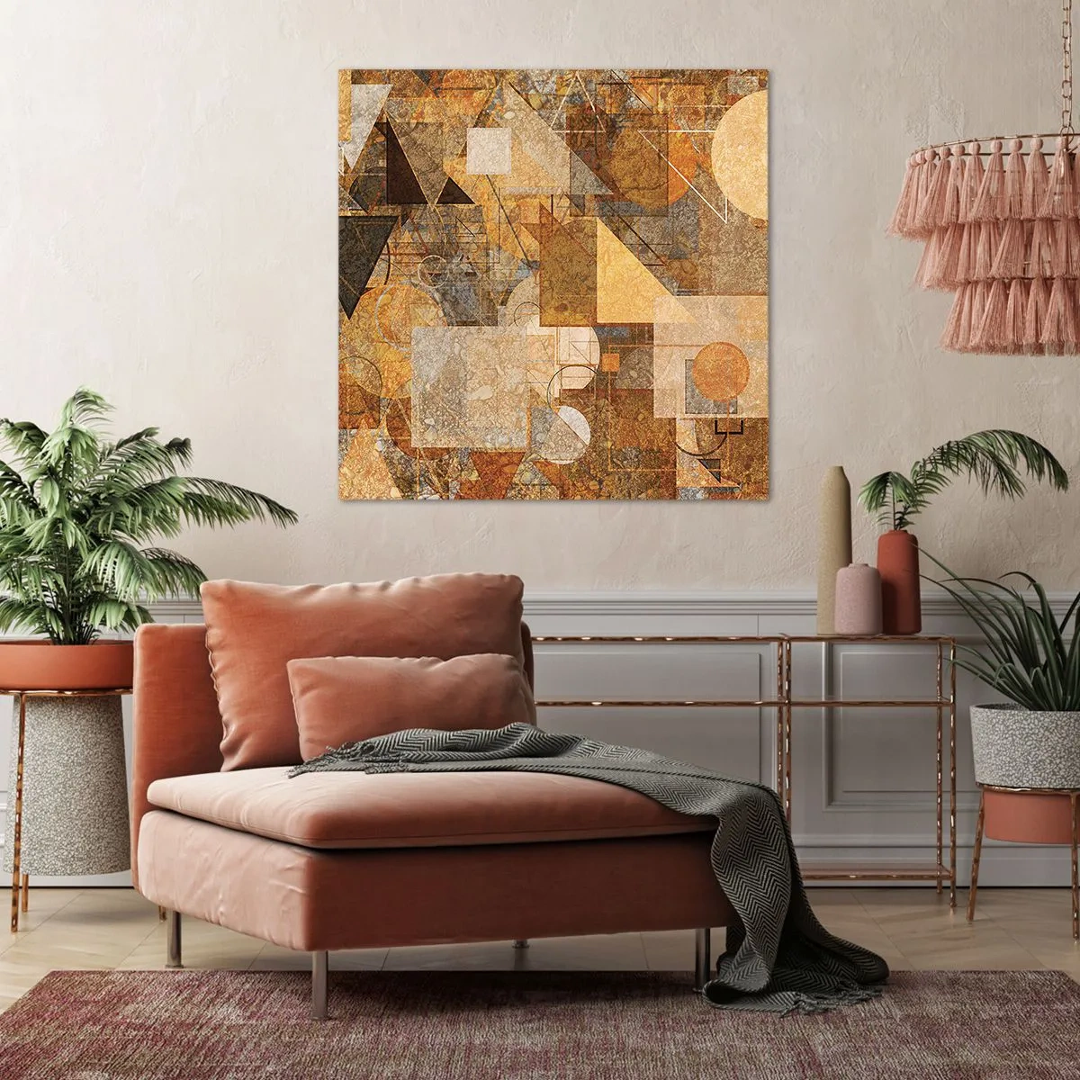 Schilderen op canvas - Een kubistische studie van brons - 30x30 cm