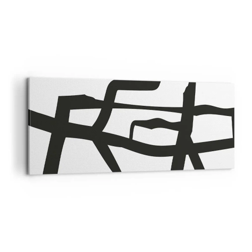 Schilderen op canvas - Zwart-wit ontwerp - 120x50 cm