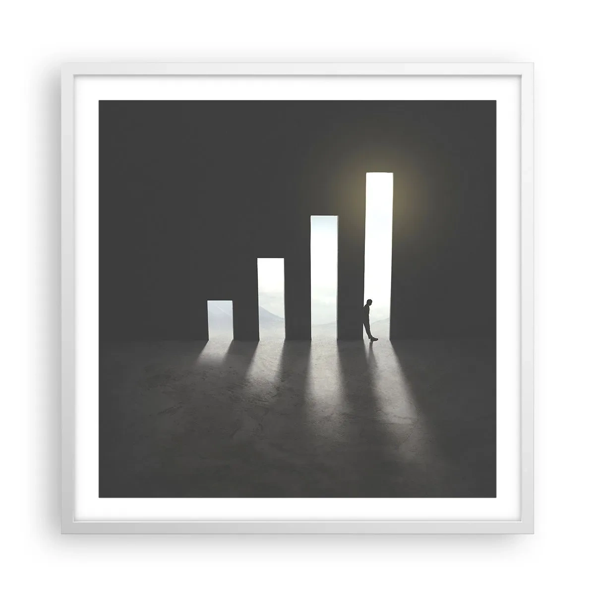 Poster in een witte lijst - Succes - impressie - 60x60 cm