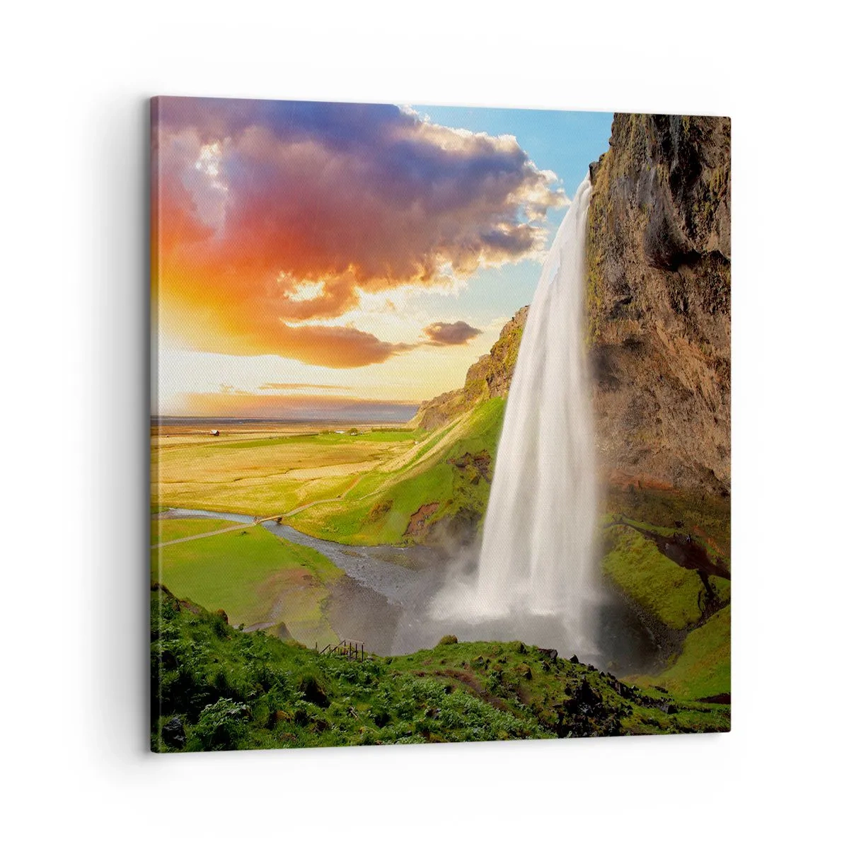 Schilderen op canvas - De volheid van de IJslandse zomer - 60x60 cm