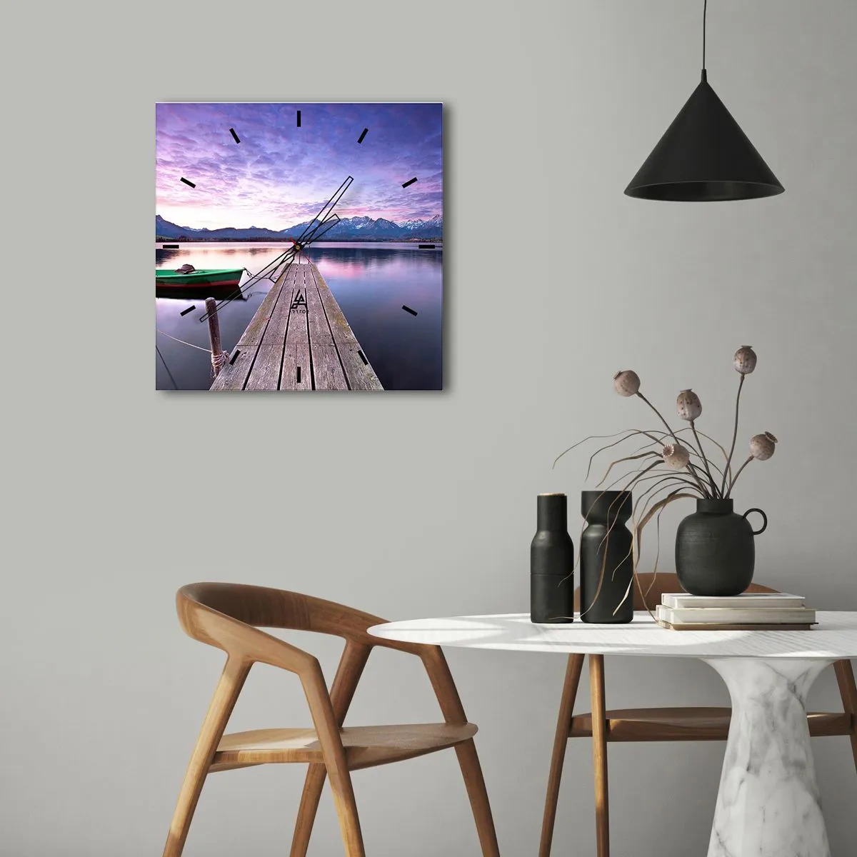 Wandklok - Klok - Vriendelijke stilte - 30x30 cm