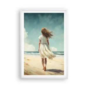 Poster in een witte lijst - Om de zon en de wind te ontmoeten - 61x91 cm