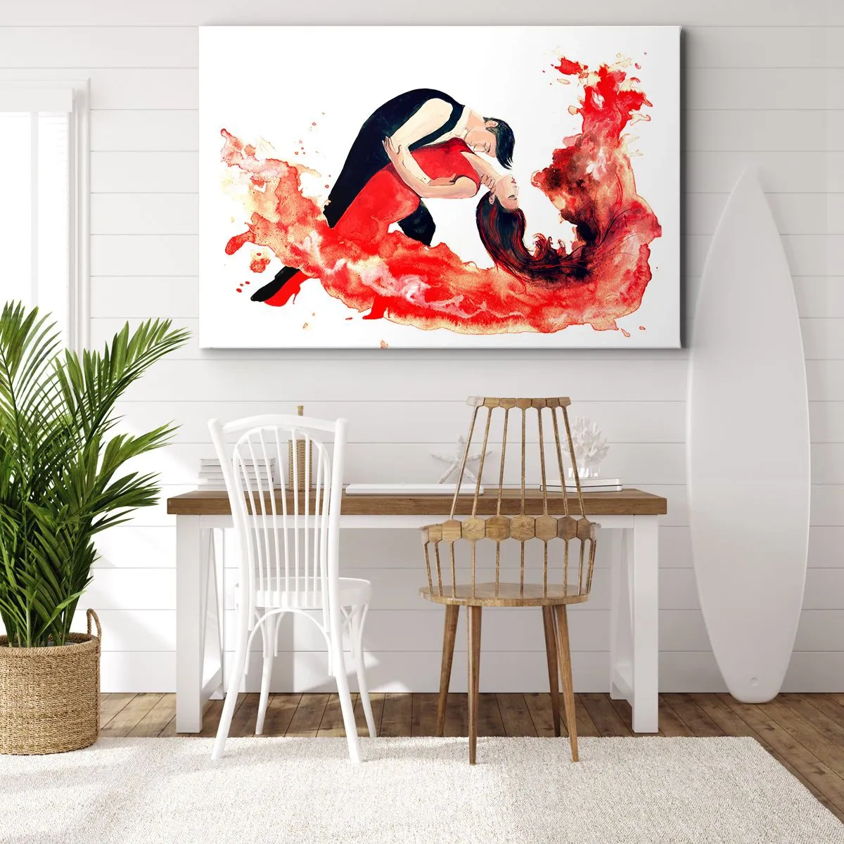 Schilderen op canvas - Tango - een sensuele golf - 120x80 cm