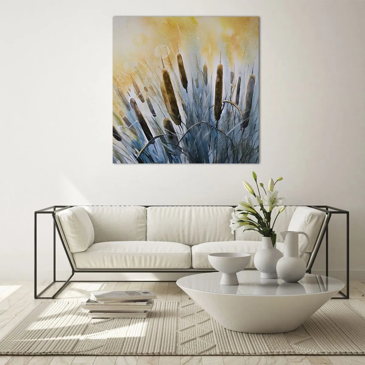 Schilderen op glas - De kou van het water, de hitte van de zon - 50x50 cm