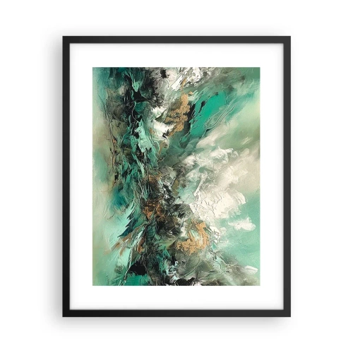 Poster in een zwarte lijst - Emerald en zwarte branding - 40x50 cm