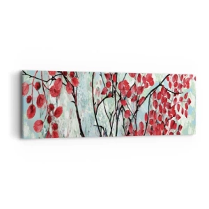 Schilderen op canvas - Boom in scharlaken - 90x30 cm