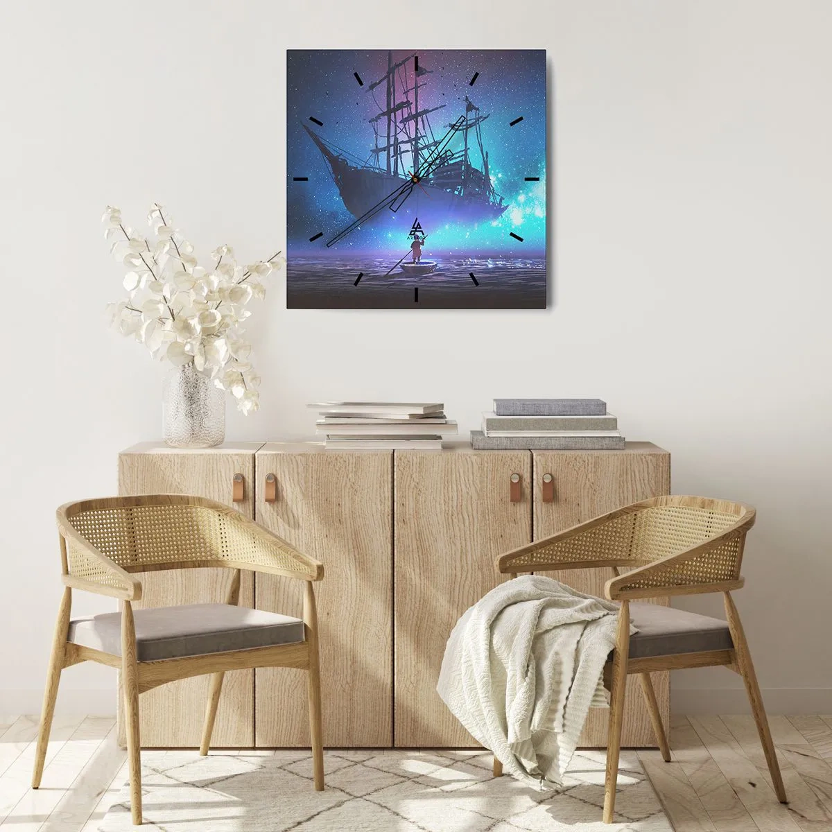 Wandklok - Klok - Ontmoeting met de mythe van de zee - 30x30 cm