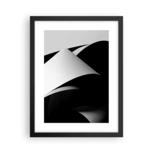 Poster in een zwarte lijst - Lichtvlakken uit de diepten van de schaduw - 30x40 cm