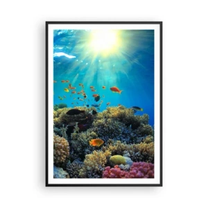 Poster in een zwarte lijst - Onderwater schatten - 70x100 cm