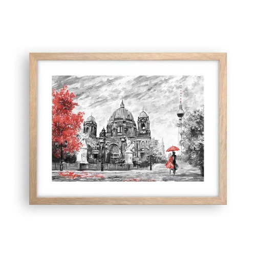 Een poster in een licht eiken lijst - Berlijn bijeenkomst - 40x30 cm