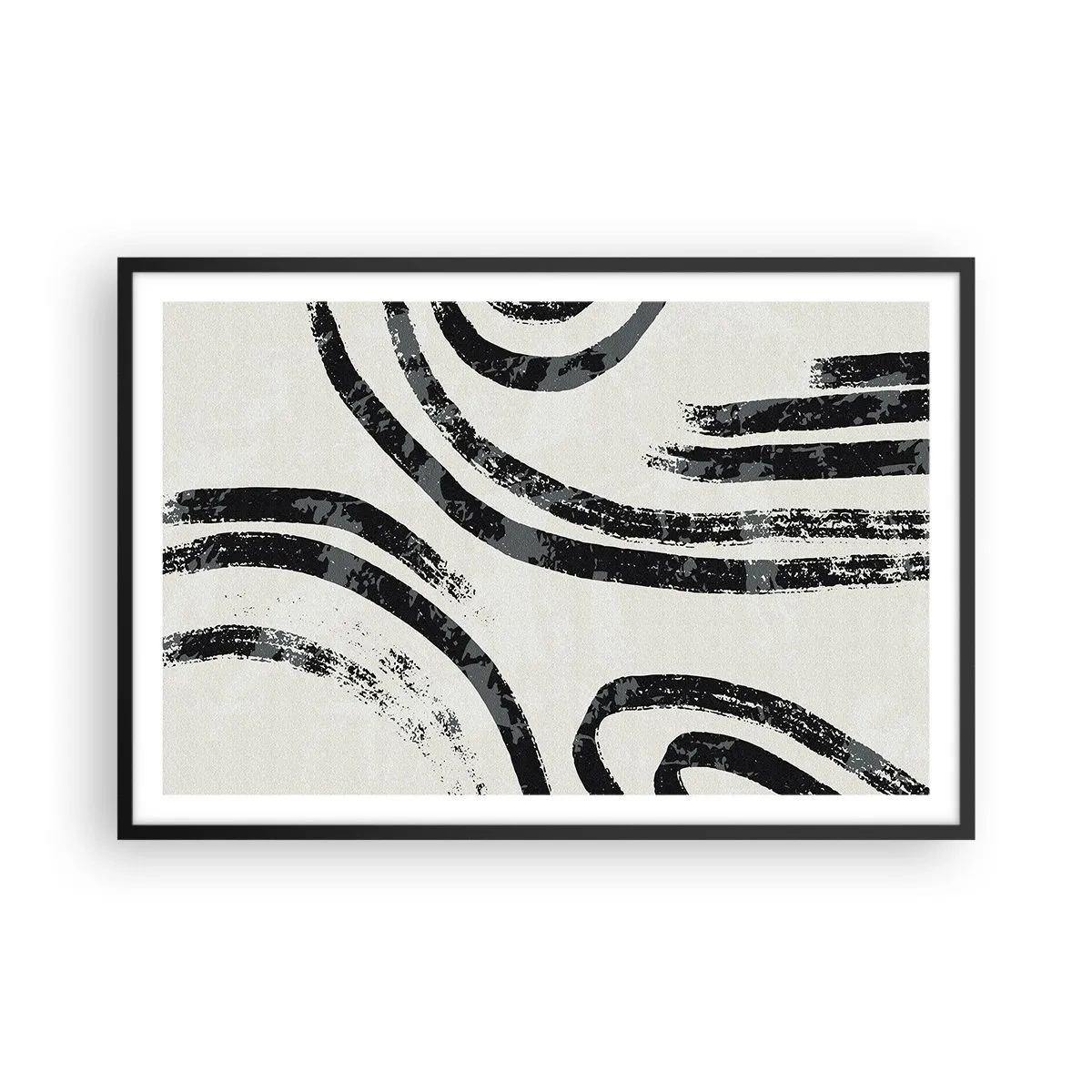 Poster in een zwarte lijst - Half gestopt - 91x61 cm