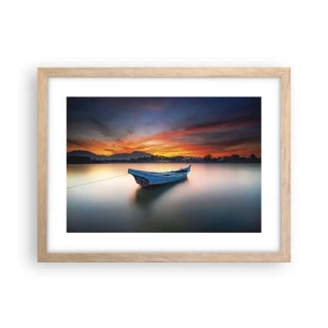 Een poster in een licht eiken lijst - Een goede nacht komt eraan - 40x30 cm