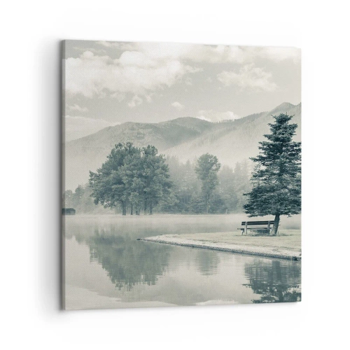 Schilderen op canvas - Het meer slaapt nog - 50x50 cm