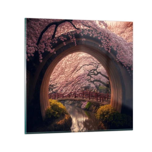 Schilderen op glas - Japanse lente - 30x30 cm