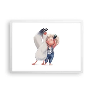 Poster in een witte lijst - Een geweldige reisroute - 70x50 cm