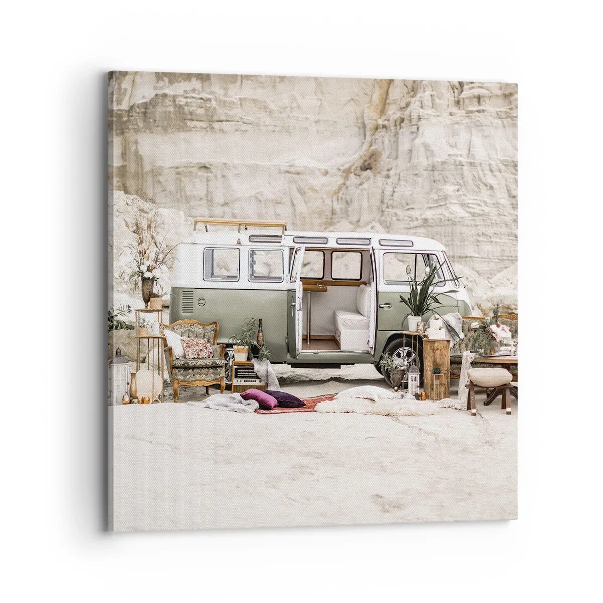 Schilderen op canvas - Er is de tijd om aan de reis te beginnen - 70x70 cm