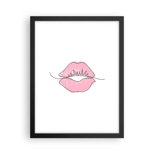 Poster in een zwarte lijst - Klaar om te kussen? - 30x40 cm