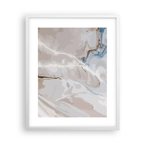 Poster in een witte lijst - Blauw kronkelt onder het wit - 40x50 cm