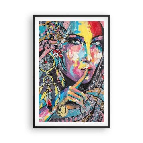 Poster in een zwarte lijst - Zwijg totdat je het begrijpt - 61x91 cm