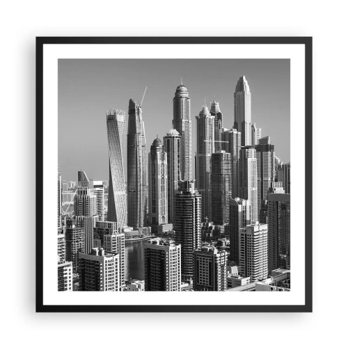 Poster in een zwarte lijst - Stad in de woestijn - 60x60 cm