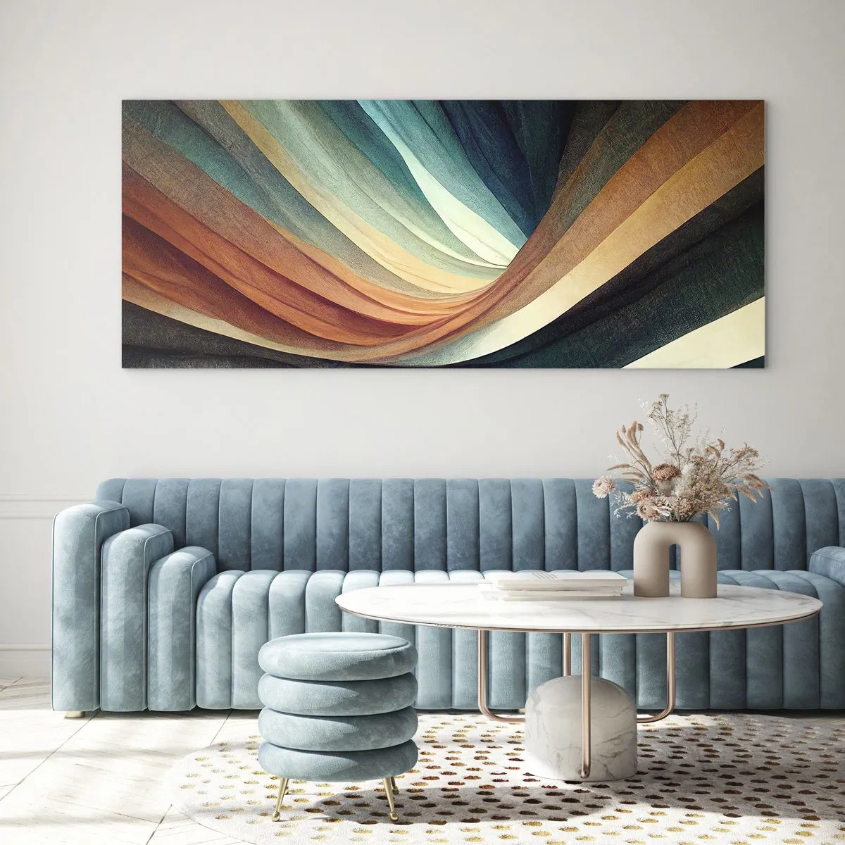 Schilderen op glas - Geweven uit kleuren - 160x50 cm