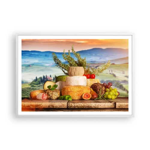 Poster in een witte lijst - De Italiaanse levensvreugde - 100x70 cm