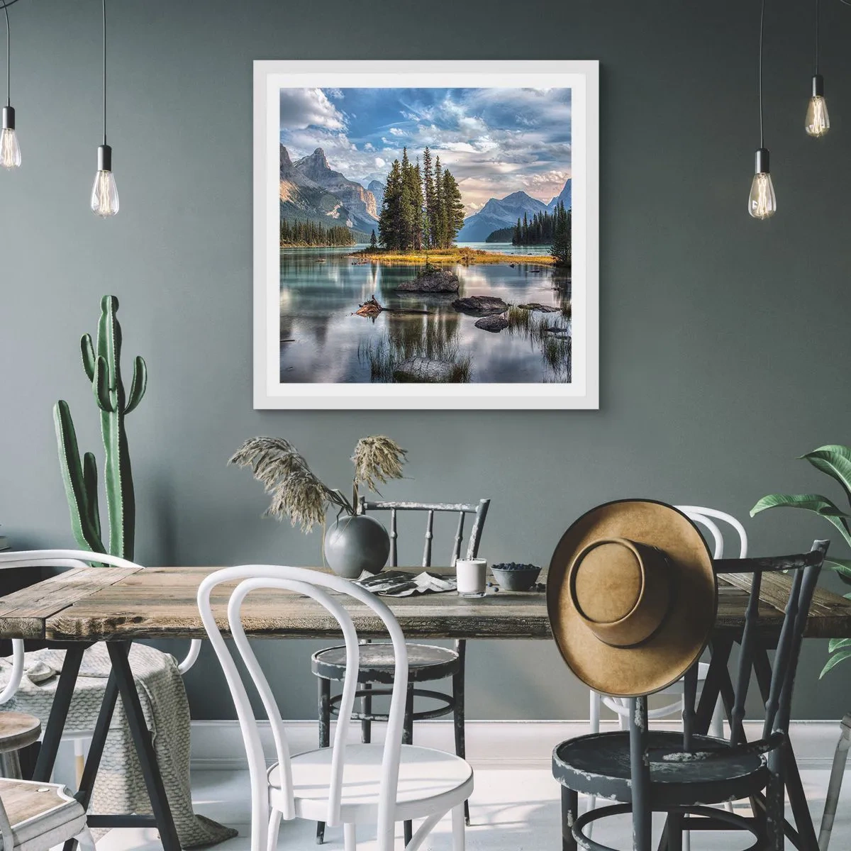 Poster in een witte lijst - Aan het grote en schone water ... - 30x30 cm