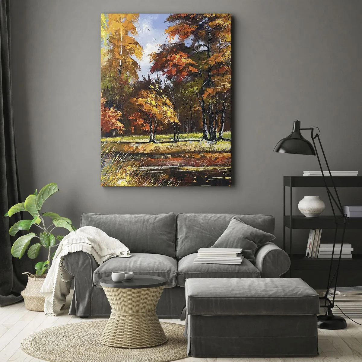 Schilderen op canvas - Landschap in goud en brons - 50x70 cm