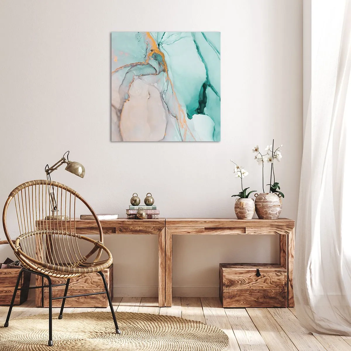 Schilderen op canvas - Een dans van vormen en kleuren - 40x40 cm