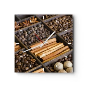 Wandklok - Klok - Een schatkist aan aroma's - 30x30 cm