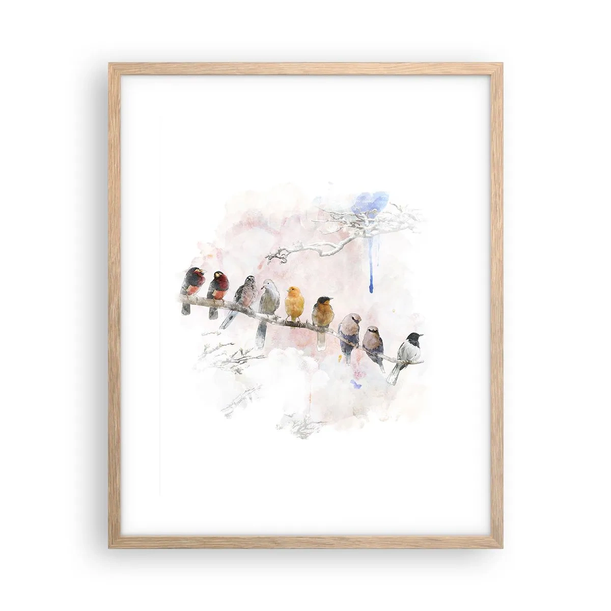 Een poster in een licht eiken lijst - Gevleugelde ontmoeting - 40x50 cm