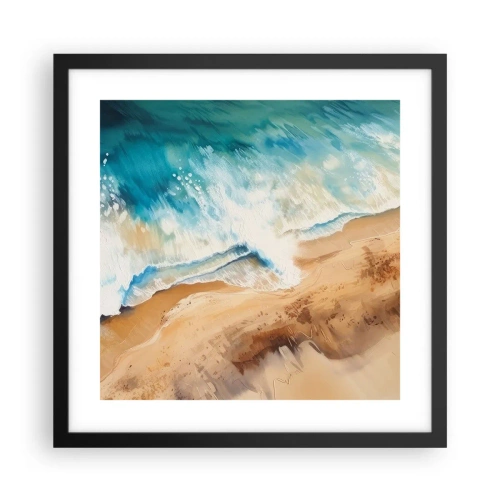 Poster in een zwarte lijst - De terugkerende golf - 40x40 cm