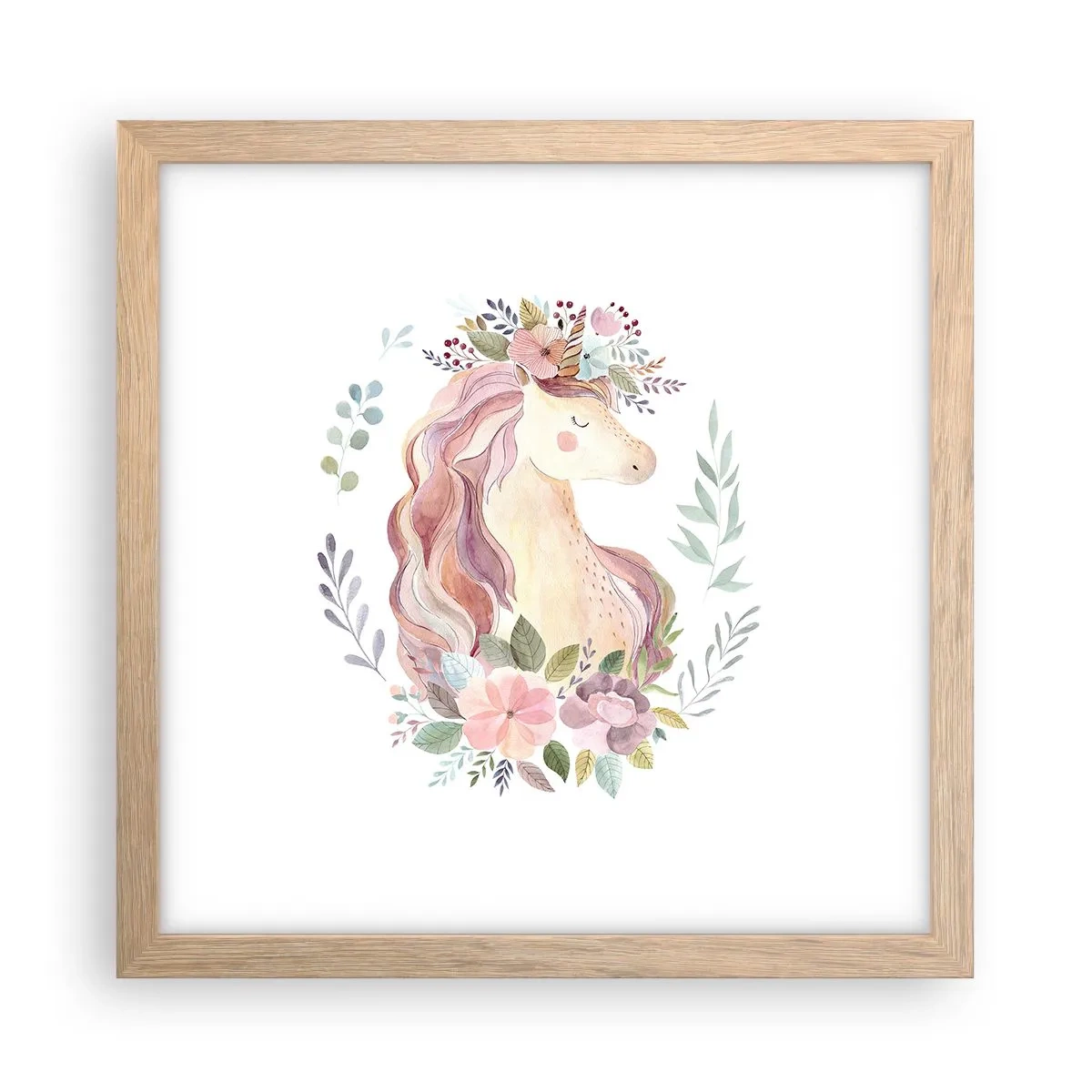 Een poster in een licht eiken lijst - Een uitnodiging in de wereld van sprookjes - 30x30 cm