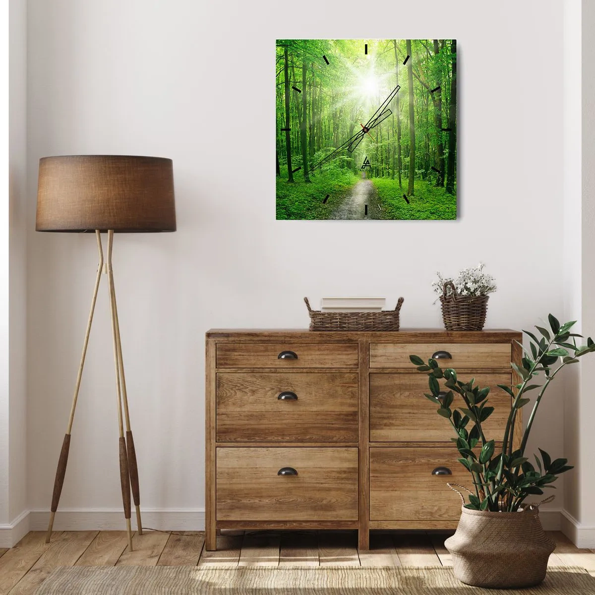 Wandklok - Klok - De groene kathedraal - 30x30 cm