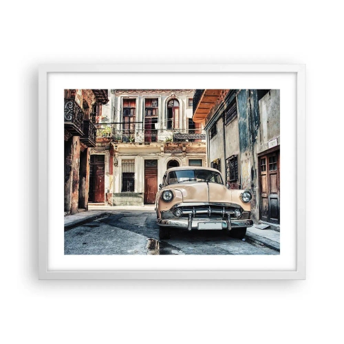 Poster in een witte lijst - De siësta in Havana - 50x40 cm