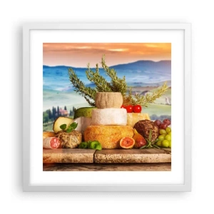 Poster in een witte lijst - De Italiaanse levensvreugde - 40x40 cm