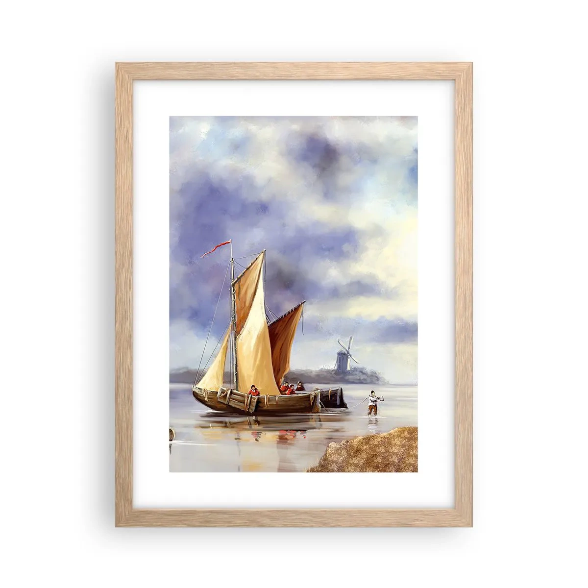 Een poster in een licht eiken lijst - De terugkeer van zeelieden - 30x40 cm