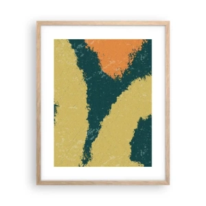 Een poster in een licht eiken lijst - Abstractie – langzame beweging - 40x50 cm