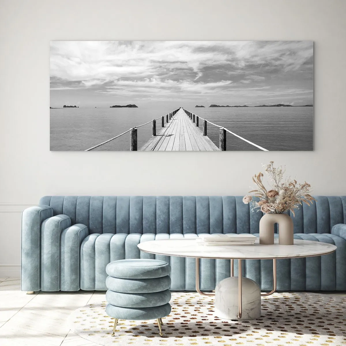Schilderen op glas - Of misschien een reis... - 120x50 cm