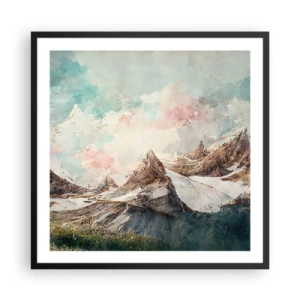 Poster in een zwarte lijst - Rotsbladen - 60x60 cm