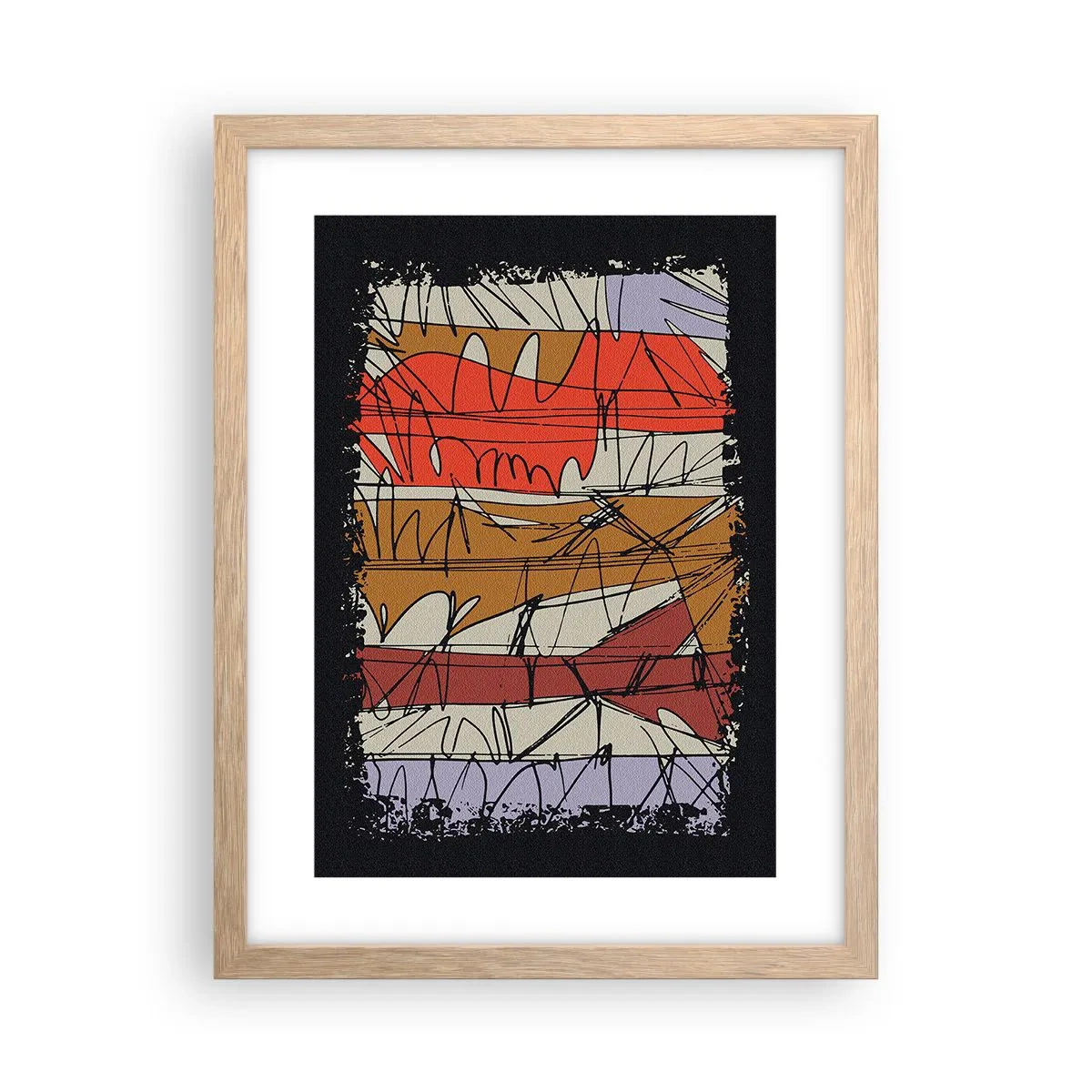 Een poster in een licht eiken lijst - Spontane compositie - 30x40 cm