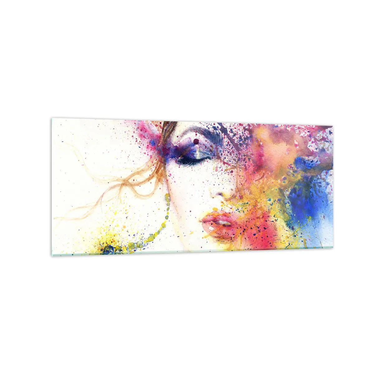 Schilderen op glas - Regenboogduizeligheid - 120x50 cm