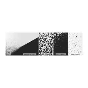Fotobehang Monster Zelfklevend Deluxe Sticker - Steeds sneller, meer en meer - Abstractie, Grafisch, Zwart en wit - 100x30 cm