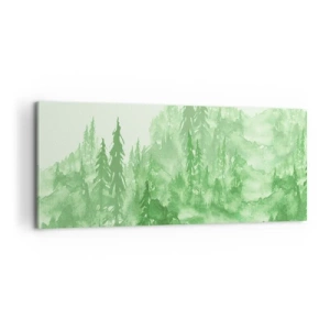 Schilderen op canvas - Wazig met groene mist - 100x40 cm