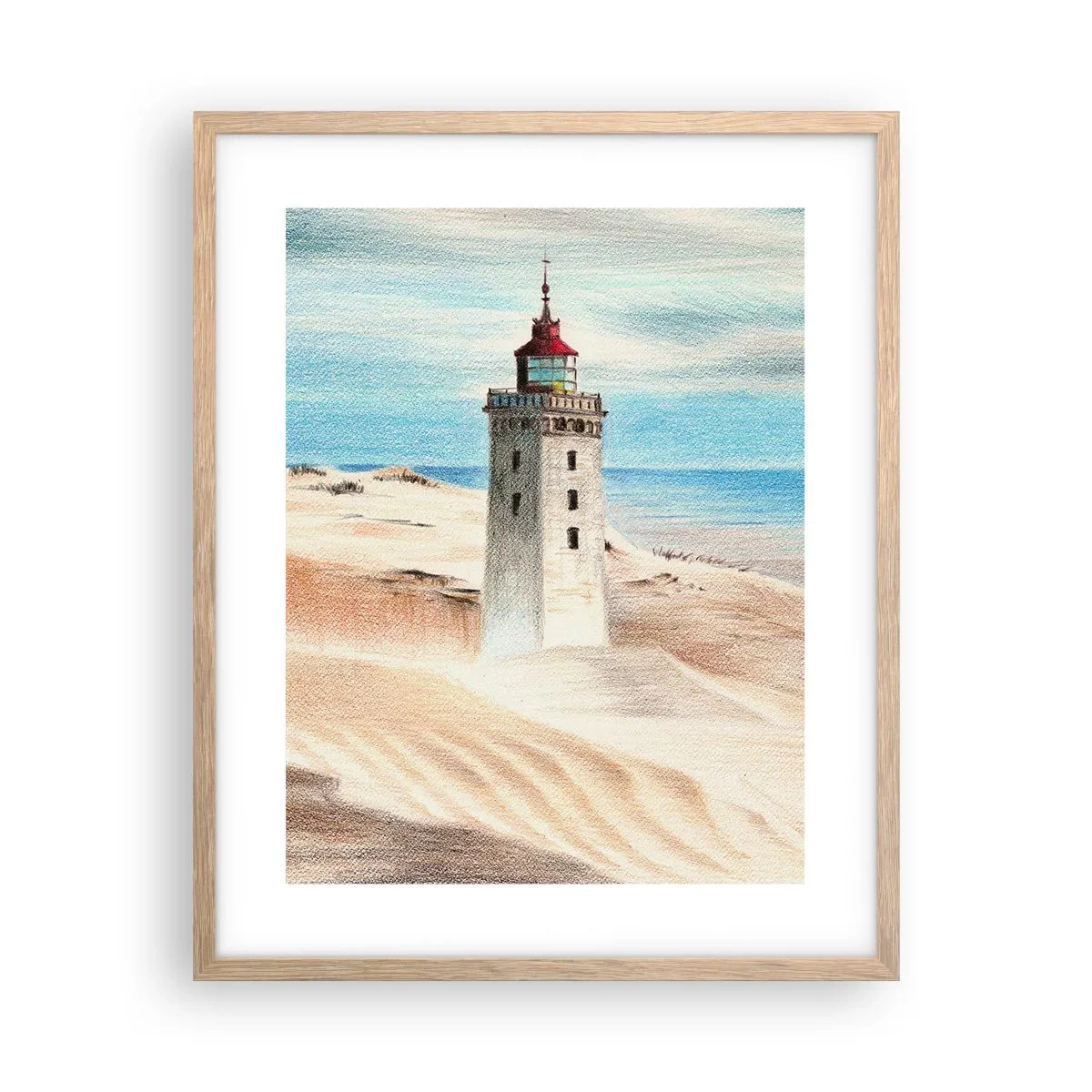 Een poster in een licht eiken lijst - Altijd staren naar de zee - 40x50 cm