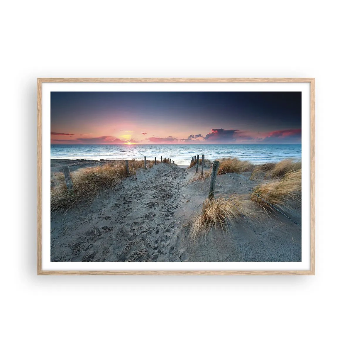 Een poster in een licht eiken lijst - Je liet een regenboog van licht stralend... - 100x70 cm